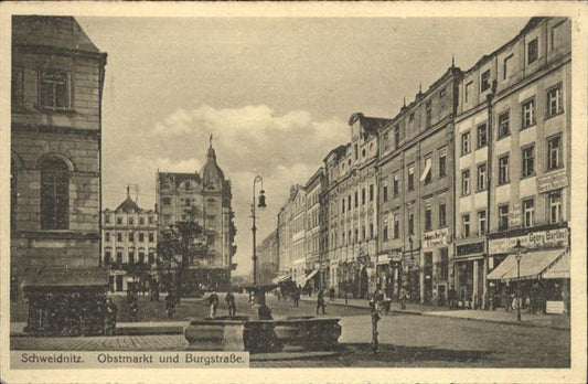 10909909 Schweidnitz Schweidnitz Obstmarkt Burgstrasse Brunnen x