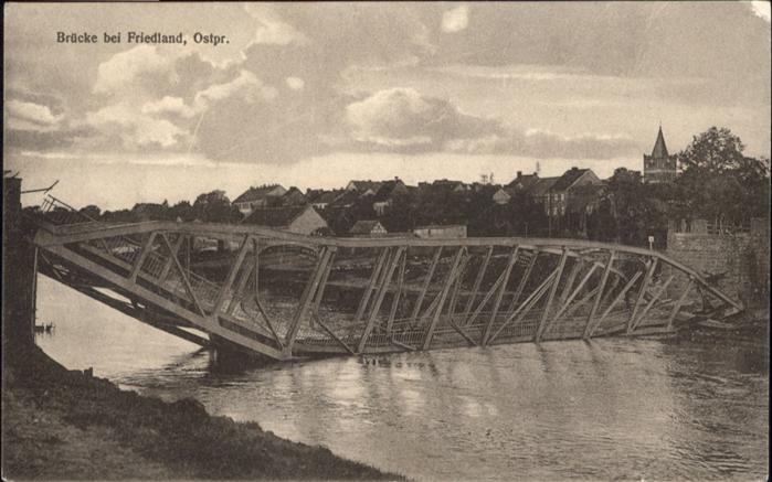 10909923 Pont Friedland Boehmen détruit [Prusse orientale] *