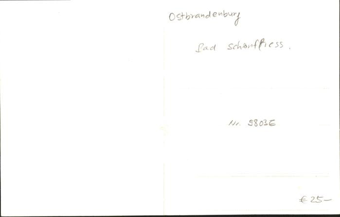 10909966 Bad Schoenfliess Bad Schoenfliess [Handwritten] *