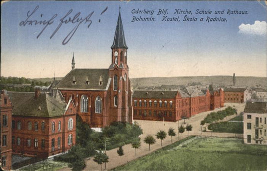 10909985 Oderberg Bohumin Czechia Oderberg Church School Town Hall x