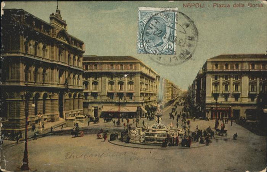 10940281 Napoli Naples Napoli Piazza della Borsa carriage fountain x