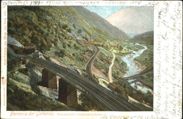 10548888 Ferrovia Ferrovia del Gottardo railway viaduct x 1902