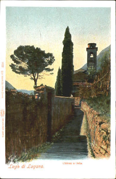 10554438 Oria Valsolda Oria Kirche Lago Lugano ungelaufen ca. 1900