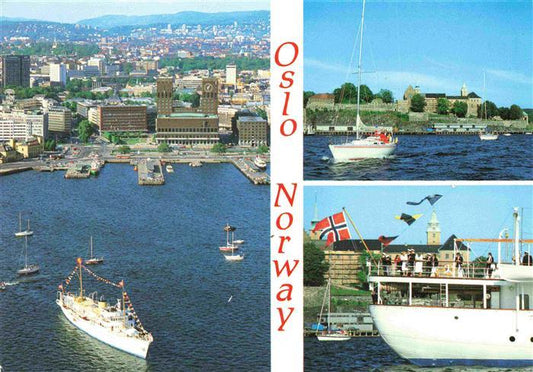 73993203 Oslo  Norge Fliegeraufnahme The Harbour Akershus Castle