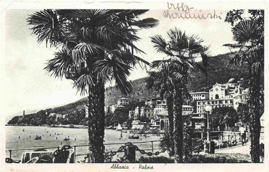 73993991 Abbazia di Piona Lago di Como Lombardia IT Palmen Panorama