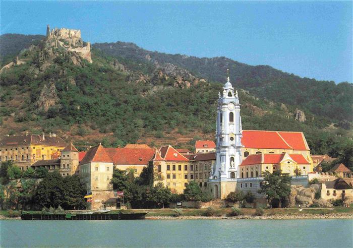 73994393 Duernstein Wachau AT Donaupartie mit Kloster Kirche Schloss