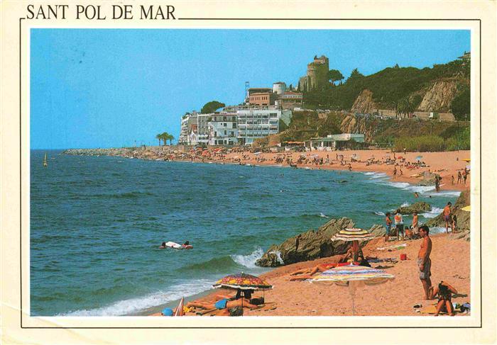 73995572 Sant Pol de Mar San Pol de Mar Mataro Cataluna ES Platja Strandpartie