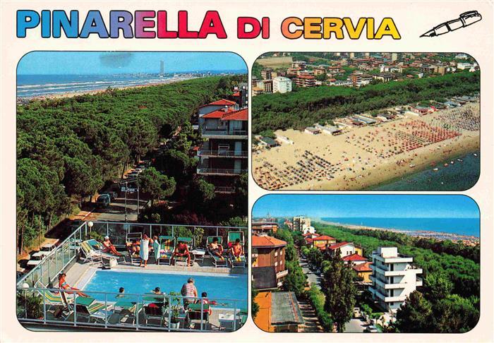 73995592 Pinarella di Cervia IT Panorama Pool Strand Fliegeraufnahme Teilansicht