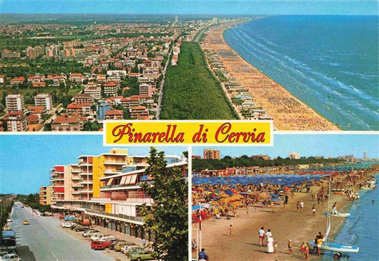 73995593 Pinarella di Cervia IT Fliegeraufnahme Strassenpartie Strand