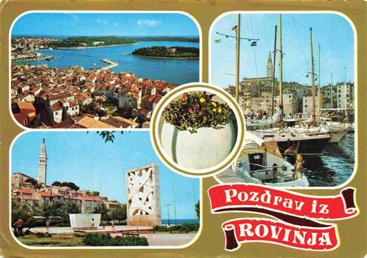 73995978 Rovinj Rovigno Istrien Croatia Fliegeraufnahme Monument Hafen