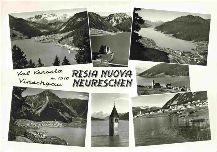 73996595 Neureschen Resia Nuova Bolzano IT Panorama Partial views Sunken Church