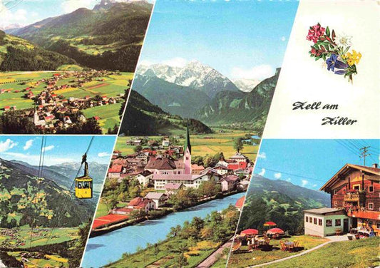 73996819 Zell am Ziller Tirol AT Panorama Seilbahn Fliegeraufnahme Gasthaus