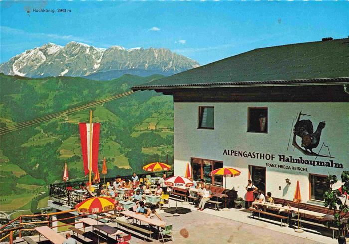 73996673 St Johann  Pongau AT Alpengasthof Hahnbaum Alm Sonnenterrasse mit Hochk