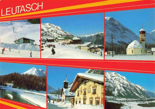 73996687 Leutaschtal Tirol AT Skipisten Kirche Hotel Panorama