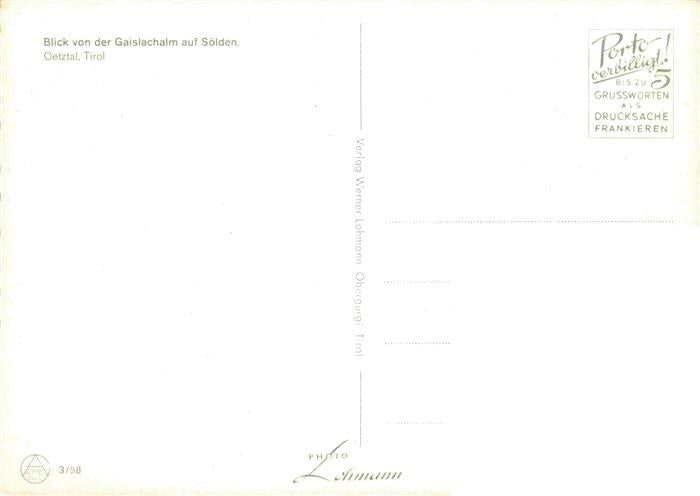 73998229 Soelden  oetztal AT Blick von der Gaislachalm