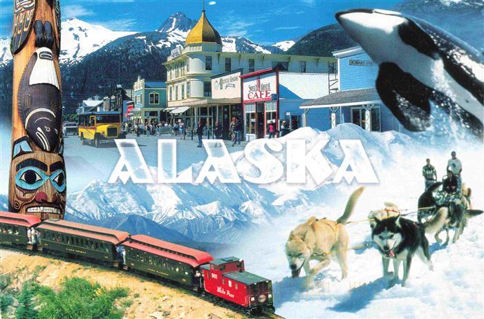 73997870 Alaska US-State Alaskas Inside Passage Schlittenhunde Eisenbahn