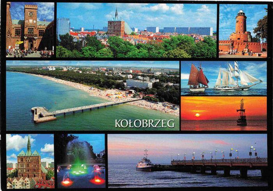 73999312 KOLOBRZEG Kolberg Ostseebad PL Rathaus Panorama Schloss Fliegeraufnahme