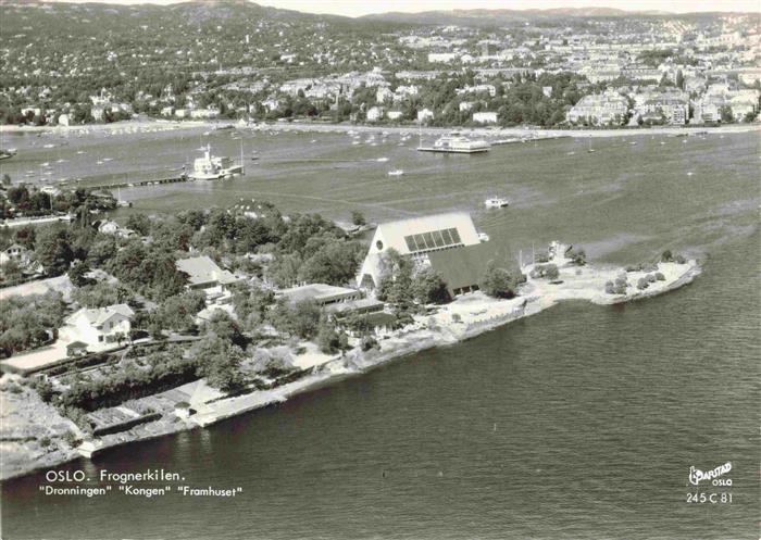 74000235 Oslo Norge Frognerkilen Dronningen Kongen Framhuset aerial photo