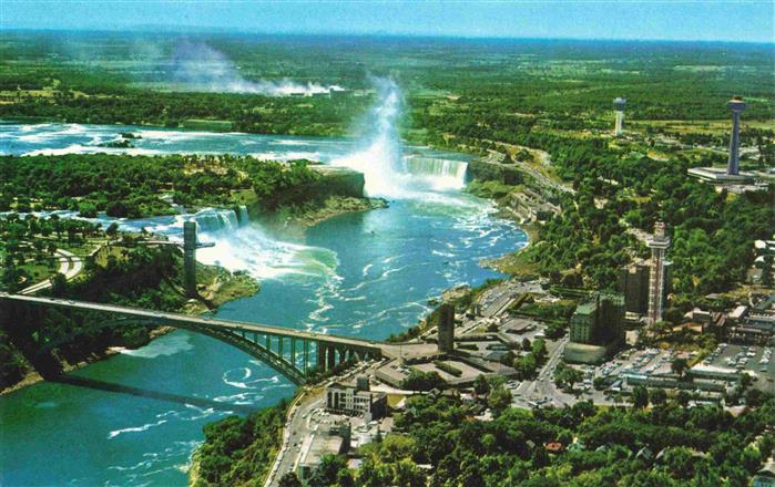 74000105 NEW YORK City USA Niagara Falls and Rainbow Bridge Aerial View