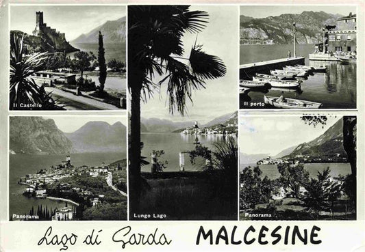 74000362 Malcesine Lago di Garda Il Castello Panorama Lungo Lago Il porto