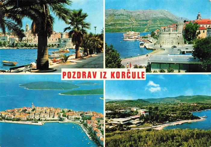 74000562 Korcula Curzola Croatia Promenade Schloss Fliegeraufnahmen