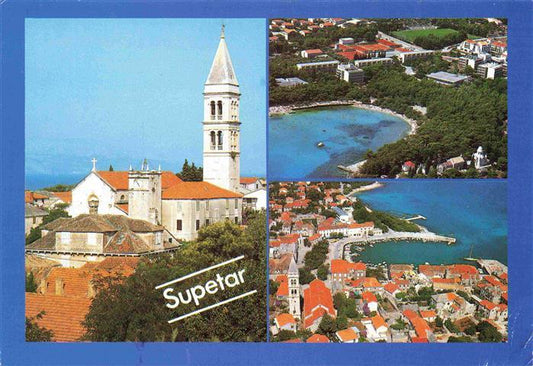 74000711 Supetar Croatia Kirche Fliegeraufnahme