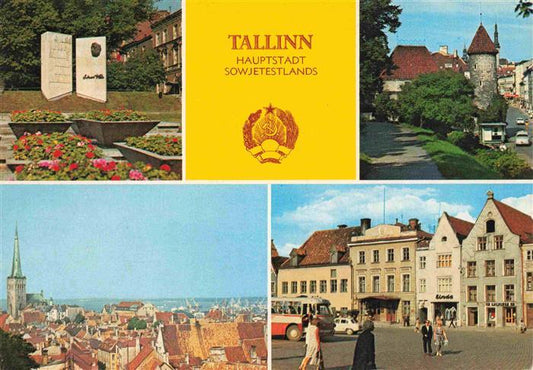 74000958 TALLINN Reval Estonie monument Vilde panorama de la vieille ville de Tallinn