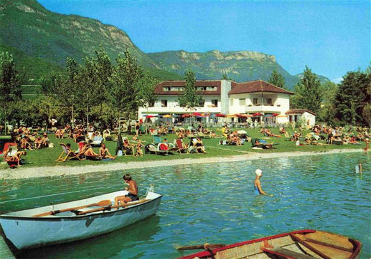 74001100 Kalterer See South Tyrol Restaurant Seegarten Pension Bathing beach