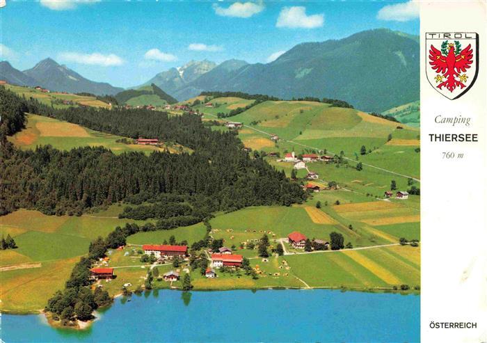 74001550 Thiersee Tirol AT Camping Thiersee mit Sonnenwendjoch Fliegeraufnahme