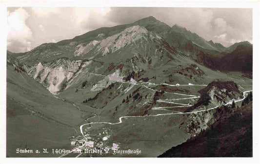 74001876 Stuben  Vorarlberg Flexenstrasse Tirol AT Fliegeraufnahme mit Arlberg