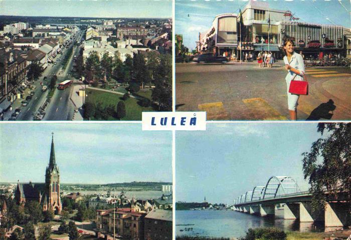 74002276 Lulea Sweden City View Church Shopping Center Bridge