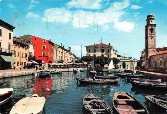 74002632 Lazise Lago di Garda IT Hafenpartie Kirche