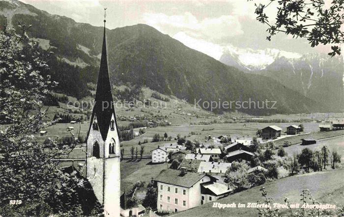 74001850 Hippach Tirol AT mit Kirche und Ahornspitze