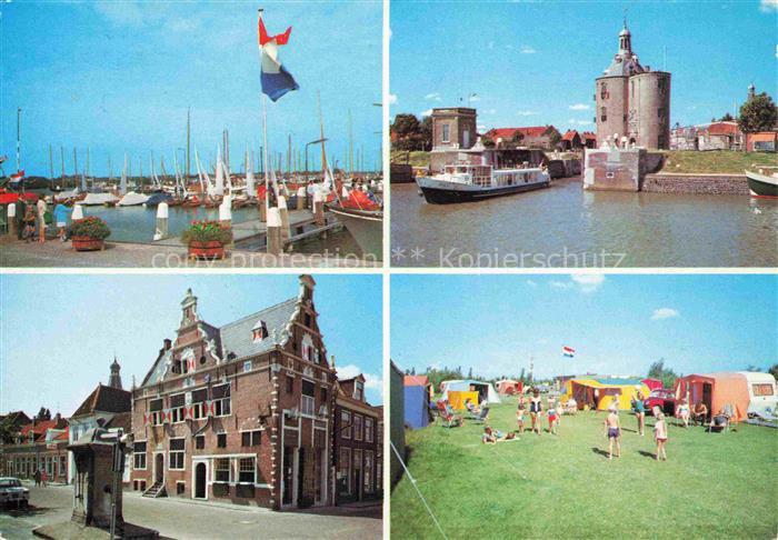 74002140 Enkhuizen NL Vues partielles du camping des navires à passagers du port