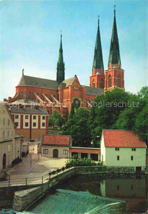 74003033 Uppsala Upsala Suède Domkyrkan fran Kvarnfallet