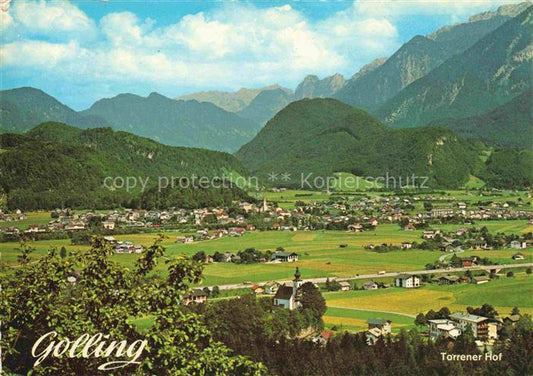 74003306 Golling  Salzach AT Fliegeraufnahme mit Dachstein und Torrener Hof