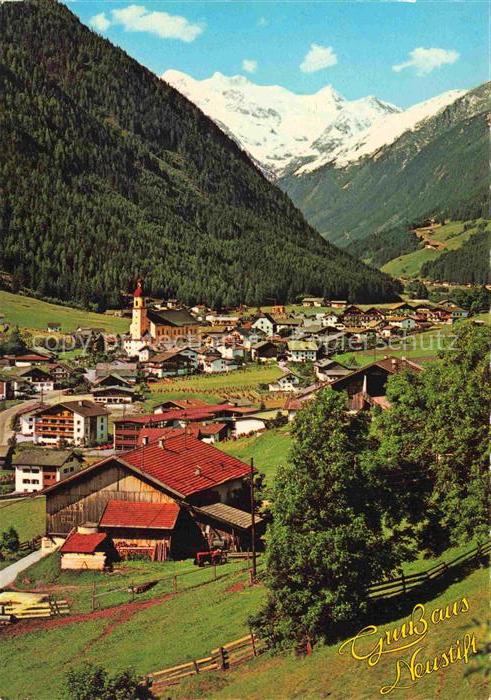 74003352 Neustift  Stubaital Tirol AT Panorama Blick gegen Stubaier Gletscher