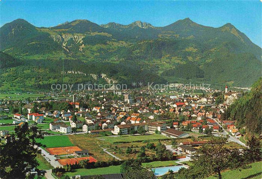 74003354 Bludenz Vorarlberg AT Panorama Blick gegen Buers Buerserberg und Tschen