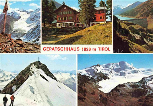 74003500 Gepatschhaus 1928m Tirol AT mit oelgrubenjoch Wildspitze Weisseespitze