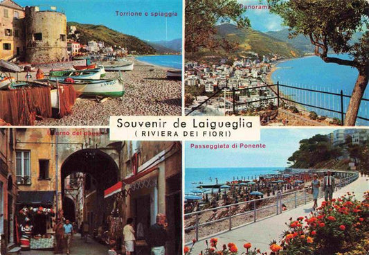 74003508 LAIGUEGLIA Savona Ligurie IT Torrione e spiaggia Panorama Passeggiata d