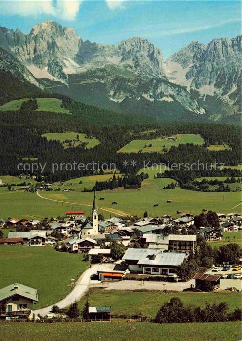 74003556 Ellmau Elmau Tirol AT Fliegeraufnahme mit Wildem Kaiser