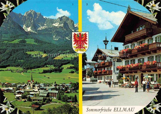 74003559 Ellmau Elmau Tirol AT mit Wildem Kaiser Dorfpartie