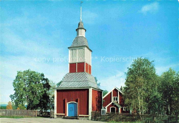 74003577 Jukkasjaervi Sweden Kyrka och klockstapel