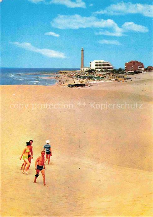 74003900 Maspalomas Gran Canaria ES Paysage désertique Plage Hôtels Phare