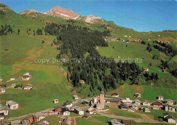 74003902 Lech Vorarlberg AT Panorama Blick gegen Oberlech und Mohnenfluh