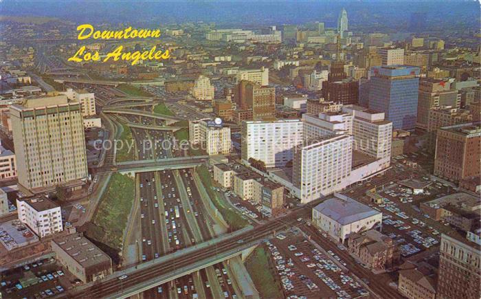 74003937 LOS ANGELES California USA Aerial view of downtown and the Harbor Freew