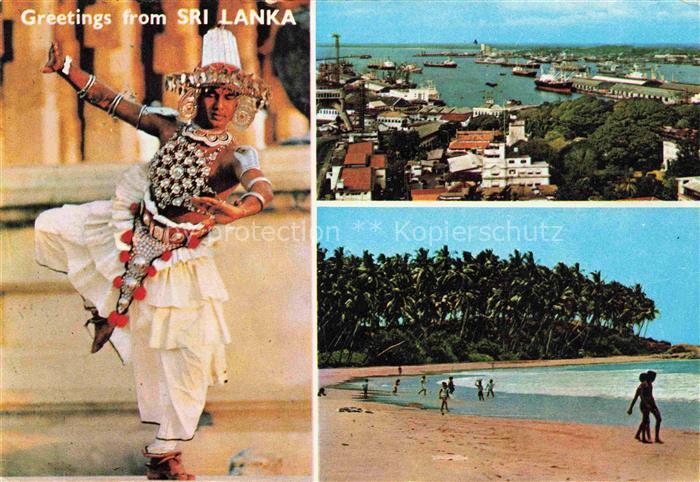 74004370 SRI LANKA Ceylon Kandyan Dancer Colombo Harbour Beach Scene