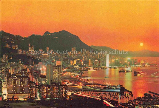 74004384 HONGKONG Hong-Kong HK Beautiful dusk scene of Victoria