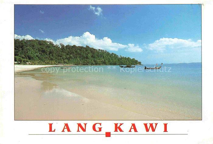 74004391 Lang Kawi Malaysia Malaya Fishing boats anchored at Pantai Kok Popular