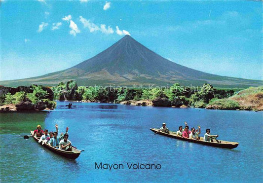 74004577 Mayon Vulcano Philippines Philippines Bancas indigènes fréquemment utilisés pour